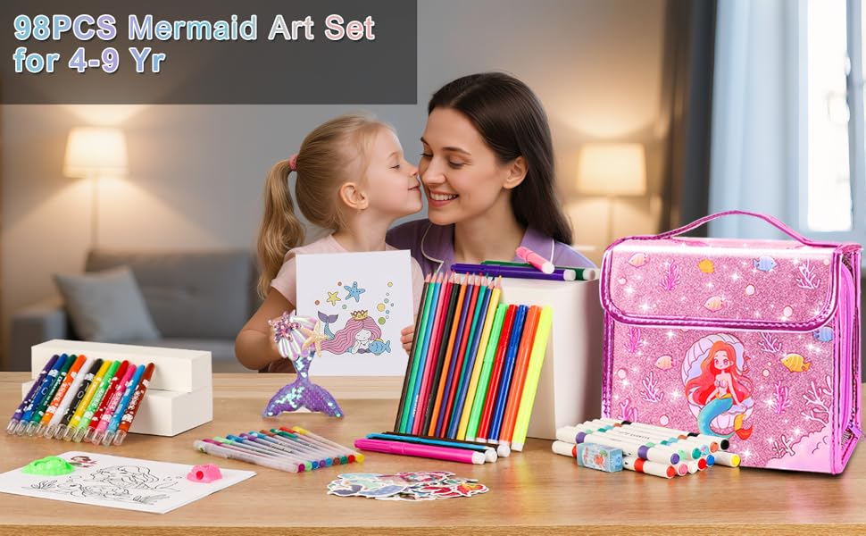 Mermaid Glitter Art Kit - Mermaid theme Art kit For Girls - Art Kit - Art set for Girls - Image 5