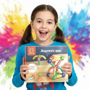 Kids Magnetic Building Sticks and Balls Set | STEM Construction Toy | Safe Magnetic Blocks for Creative Assembly and Learning