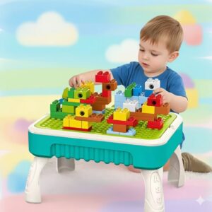 3-in-1 Kids Building Blocks Table Set with DIY Bricks | Multi-FunctionTable