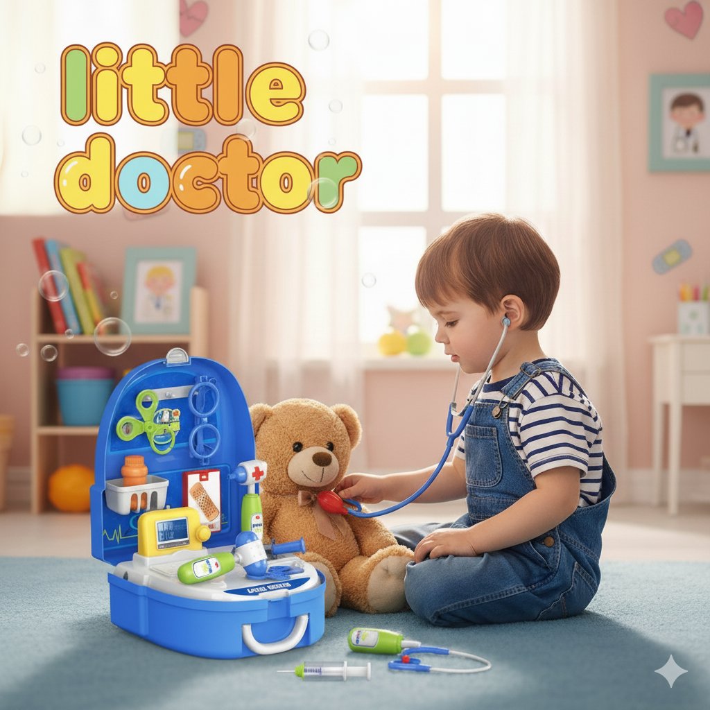 17-Pcs Kids Doctor Playset Backpack | Educational Role-Play Medical Toys| Pretend Play Doctor Set