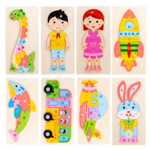 Wooden Peg Long Puzzle Montessori Learning Toy for Toddlers